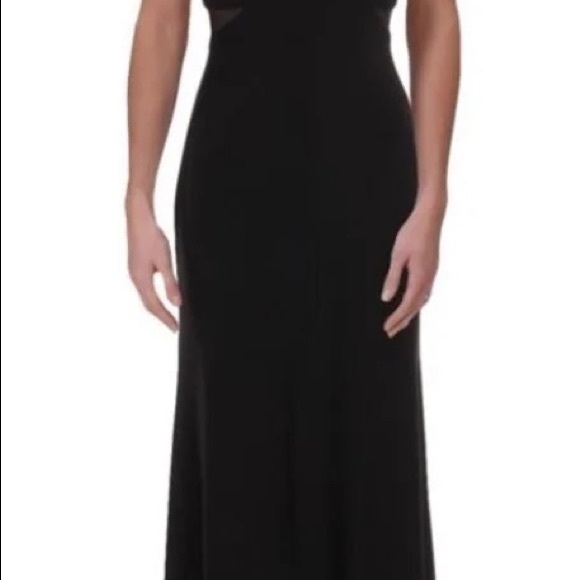 Xscape Black Illusion-Inset Mermaid Gown - Picture 9 of 10